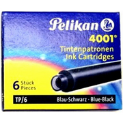 PELIKAN RECAMBIO PLUMA CORTO AZUL NEGRO 6-PACK 151307